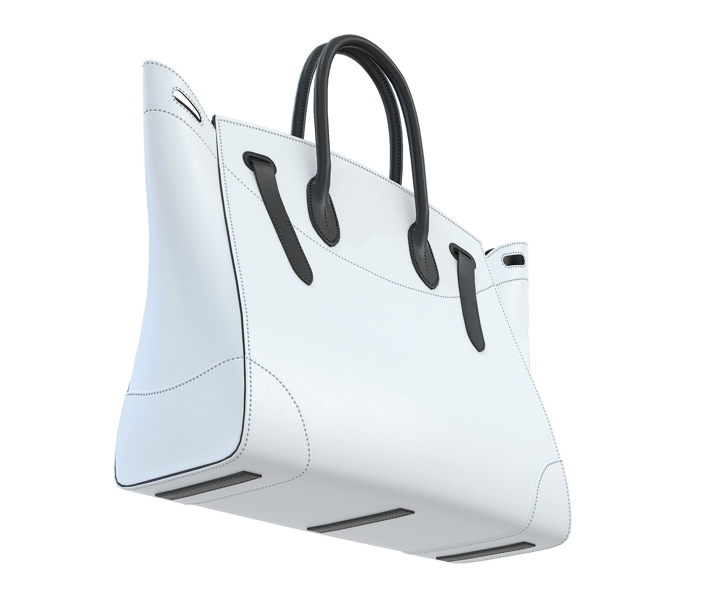 Ralph Lauren Ricky Bag White Leather Low-poly 3D model_3
