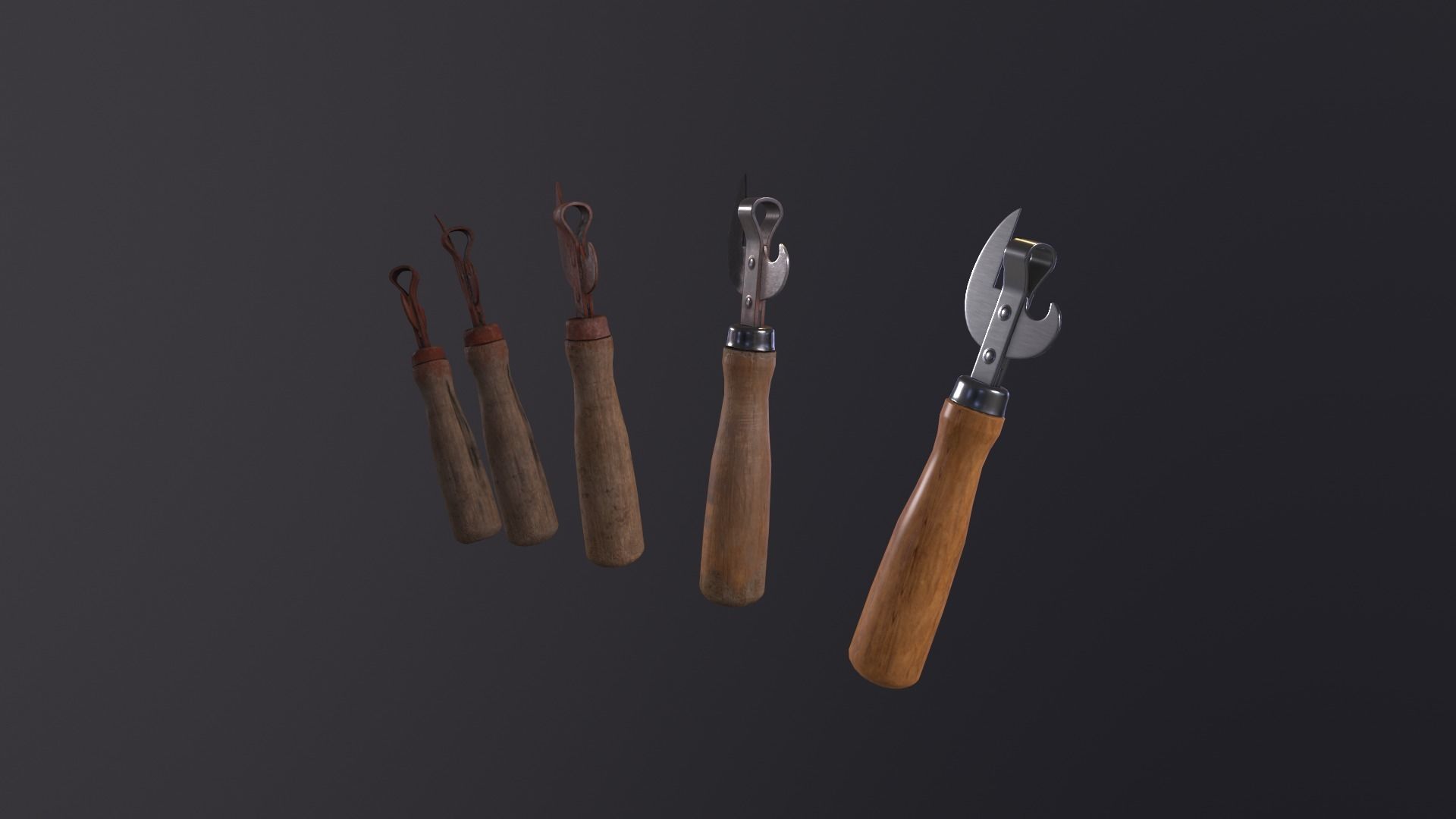 Pack can opener Low-poly 3D model_9