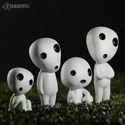 KODAMA 4 MODELS MINIATURES PRINCESS MONOKE HIME 3D print model