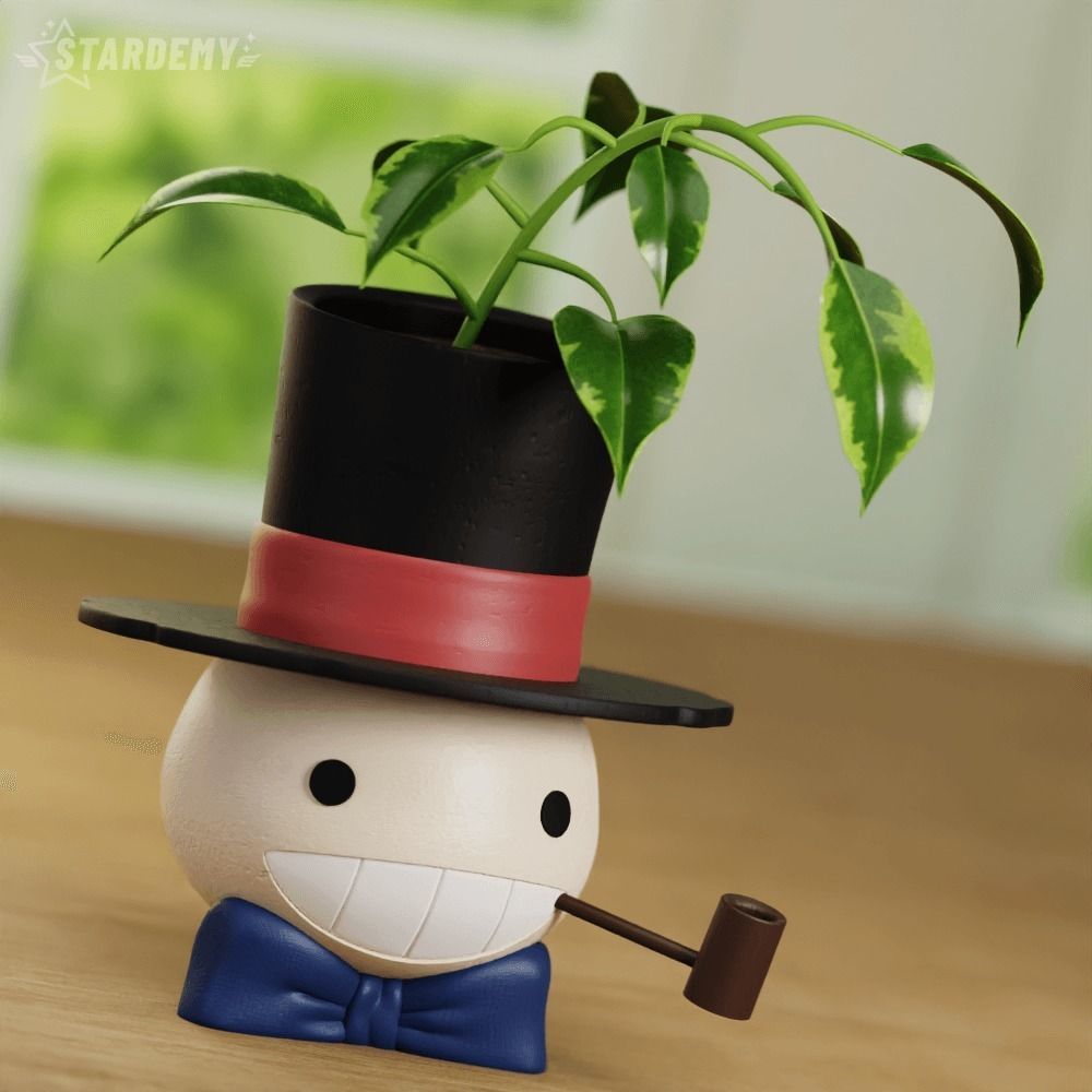 TURNIP HEAD PLANTER HOWLS MOVING CASTLE GHIBLI 3D print model_5