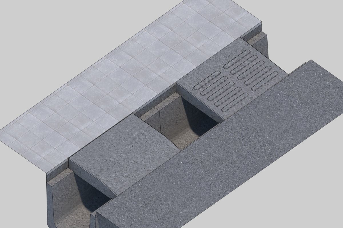 Step elimination block 3D model_3