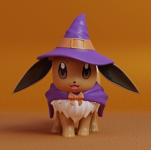 Pokemon - Eevee Witch Halloween 3D print model