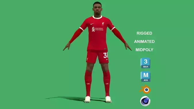 3D Rigged Ryan Gravenberch Liverpool 2024 3D model