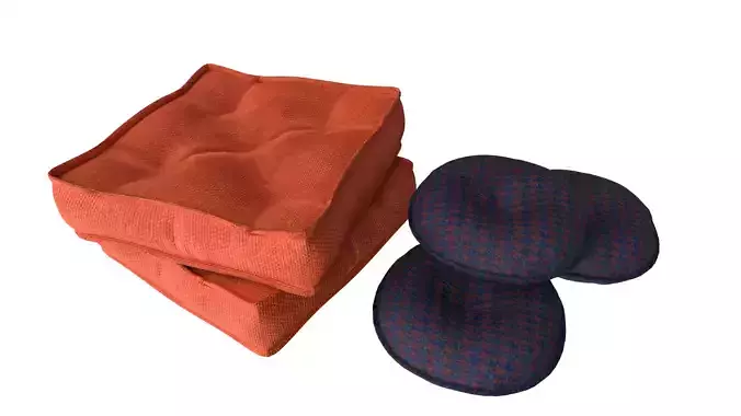 Fabric Cushions Low-poly 3D model