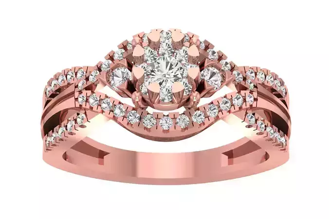 Women Wedding Engagement Bridal Split Shank Ring