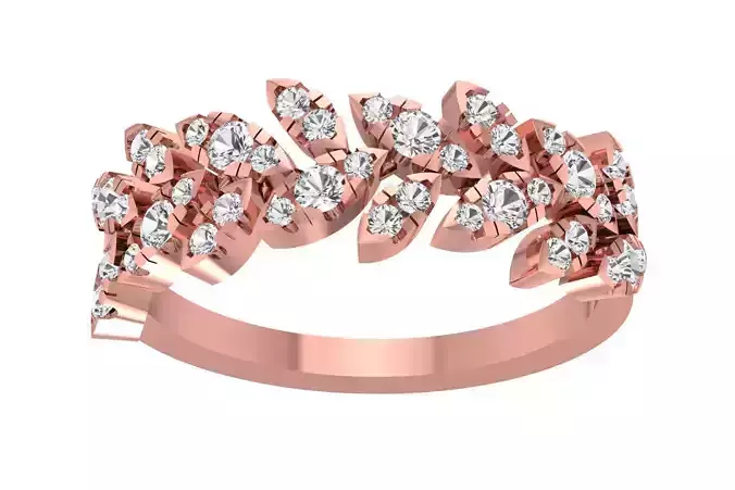 Women Wedding Flower Band Ring 3D print model