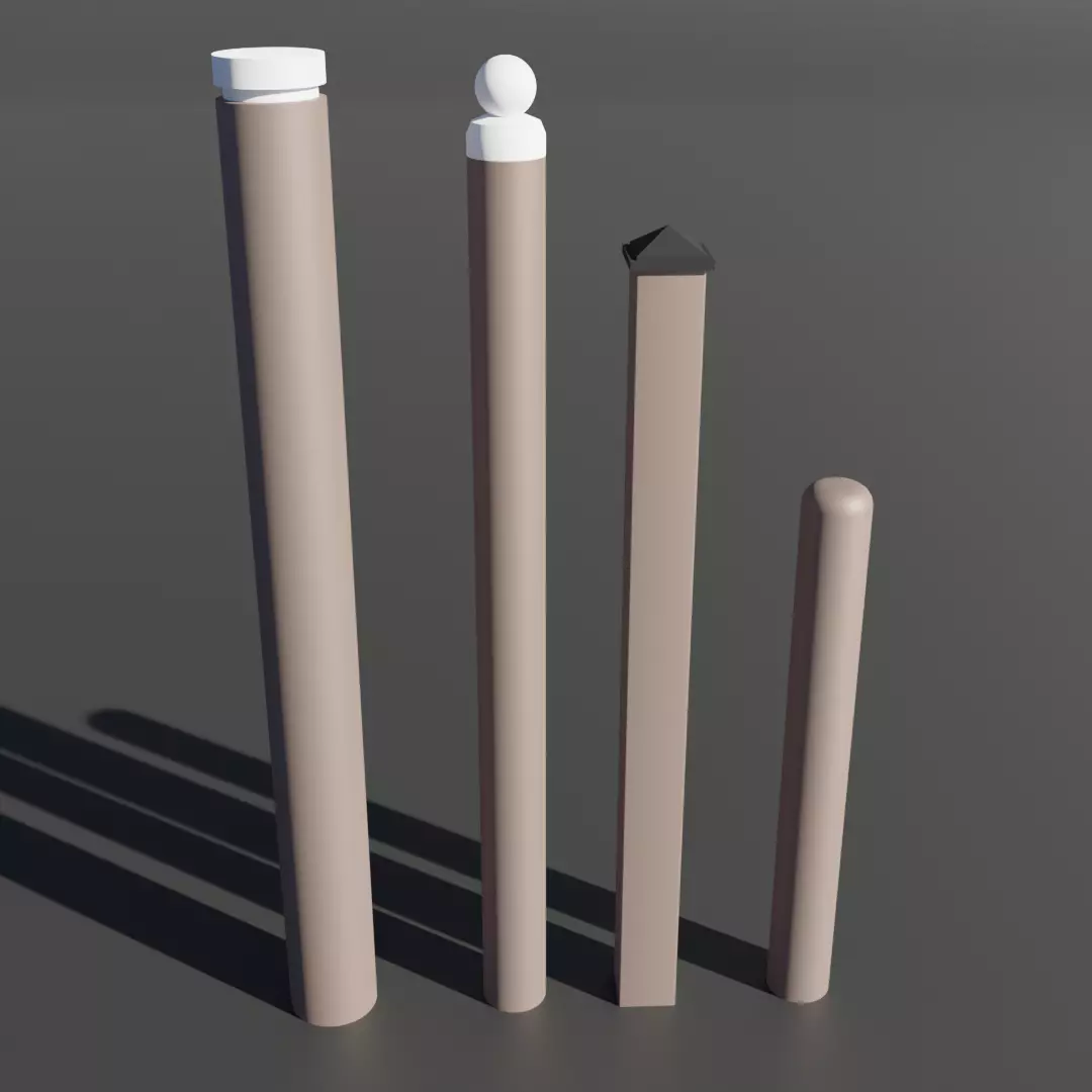 sidewalk poles for diorama Low-poly 3D model_0