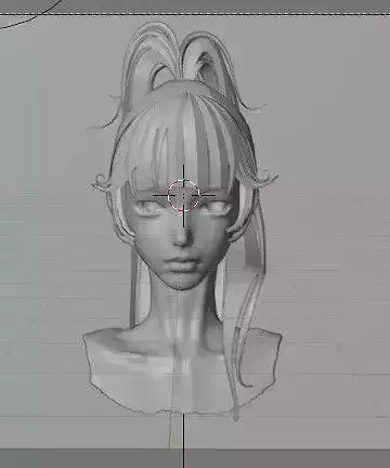 Hair cute ponytail  and 6 color textures