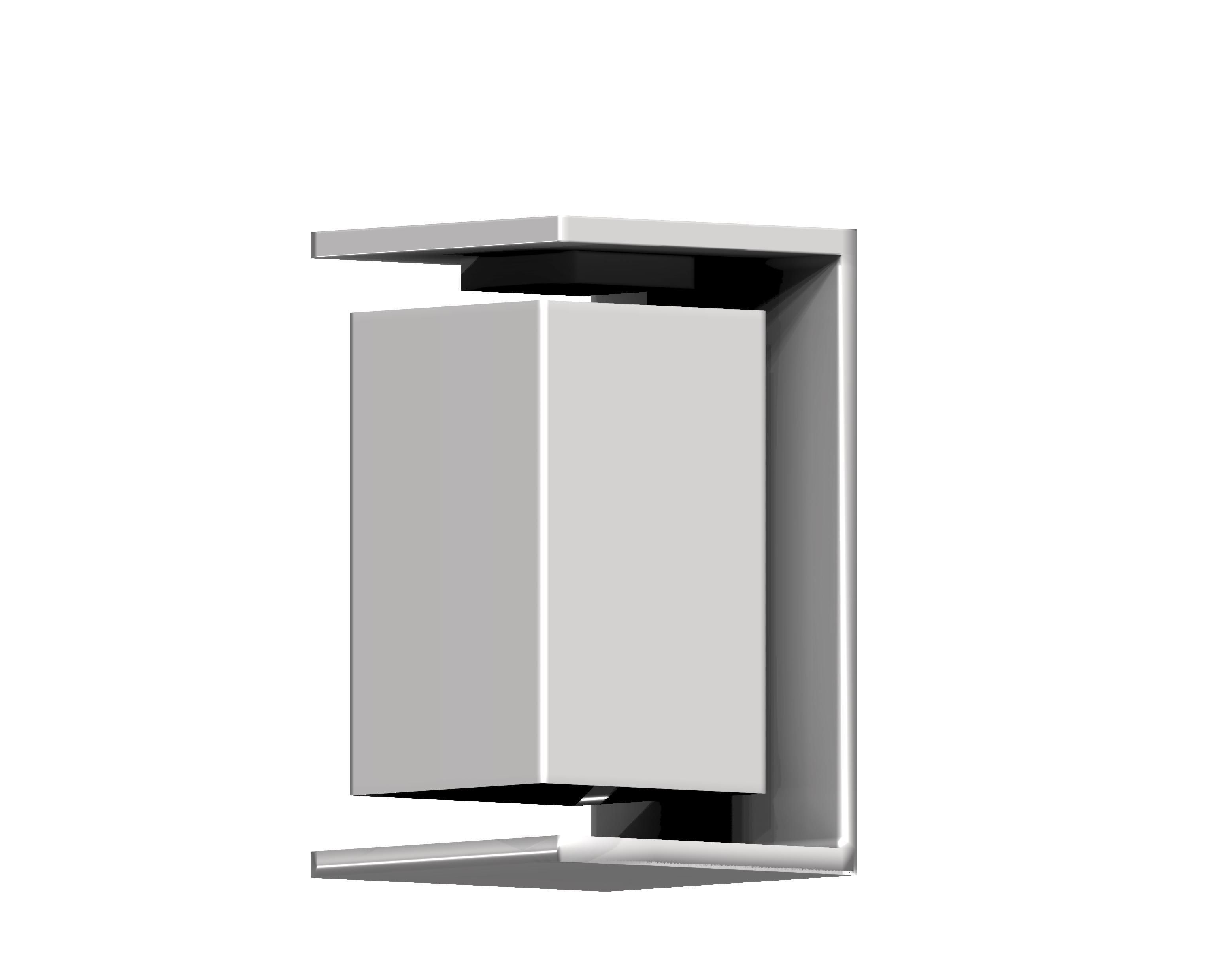 Aluminum height adjustable box type trash can Low-poly 3D model_2