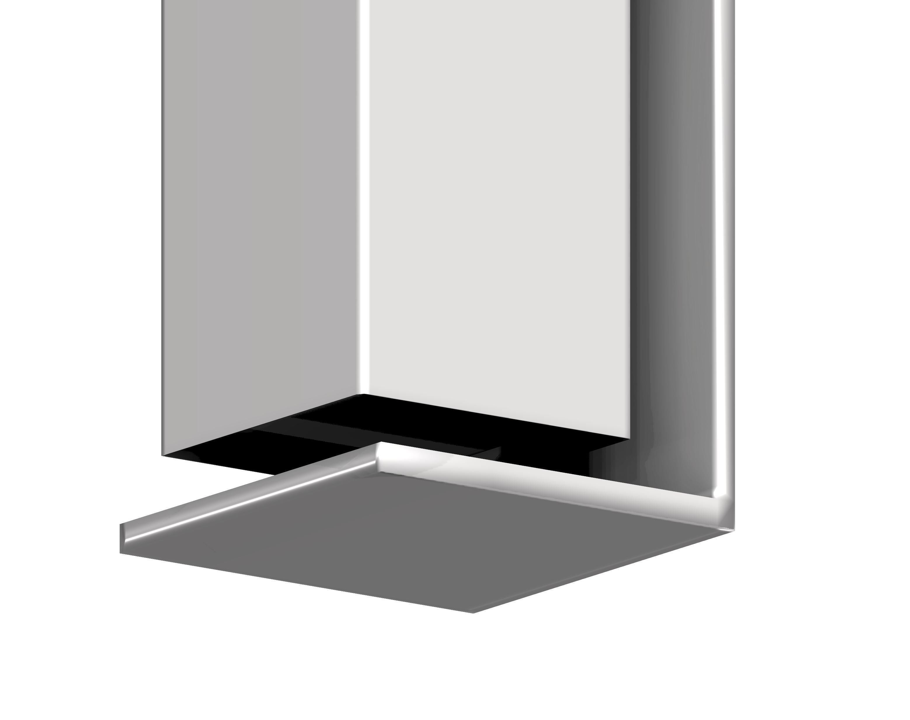 Aluminum height adjustable box type trash can Low-poly 3D model_3