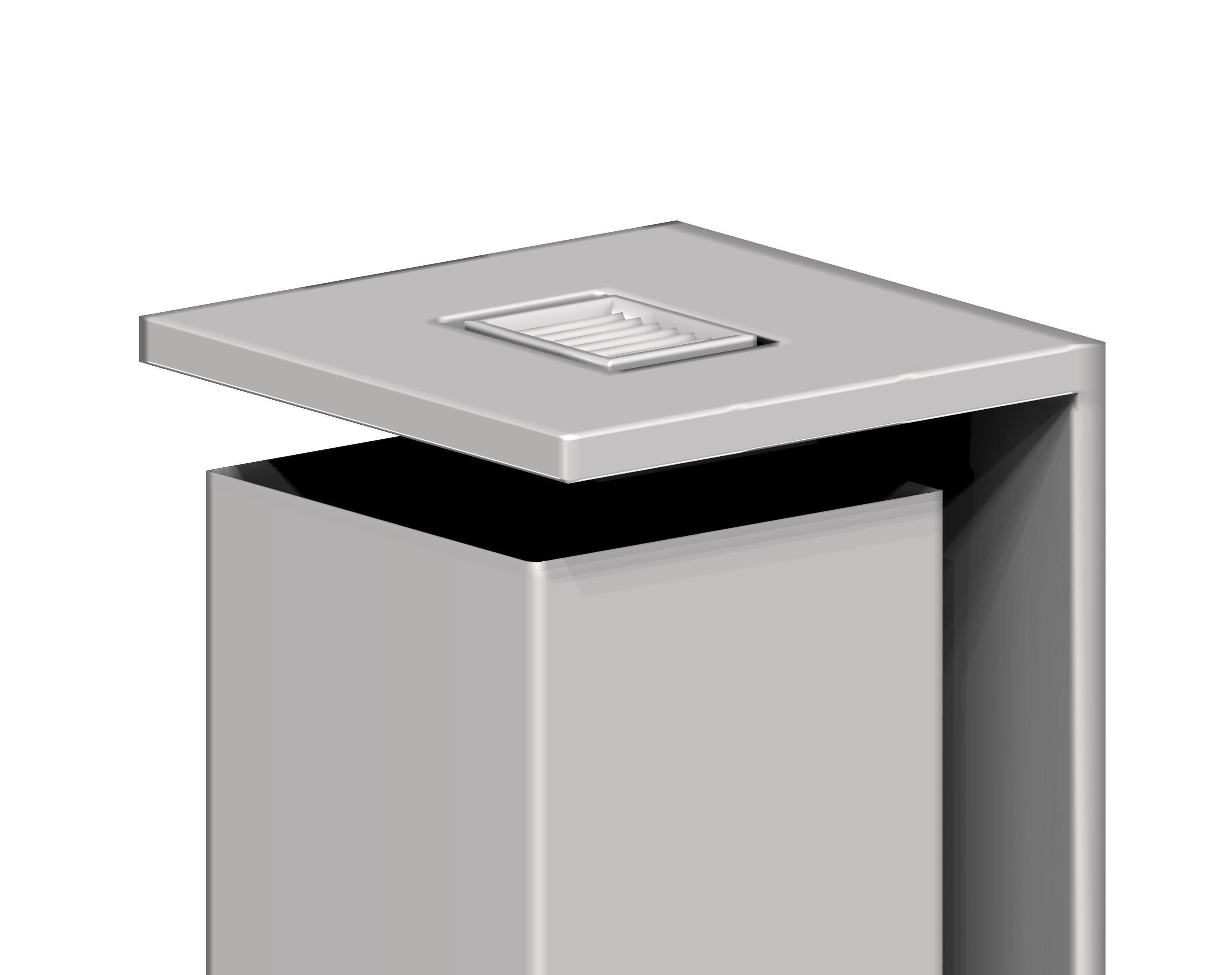Aluminum height adjustable box type trash can Low-poly 3D model_4