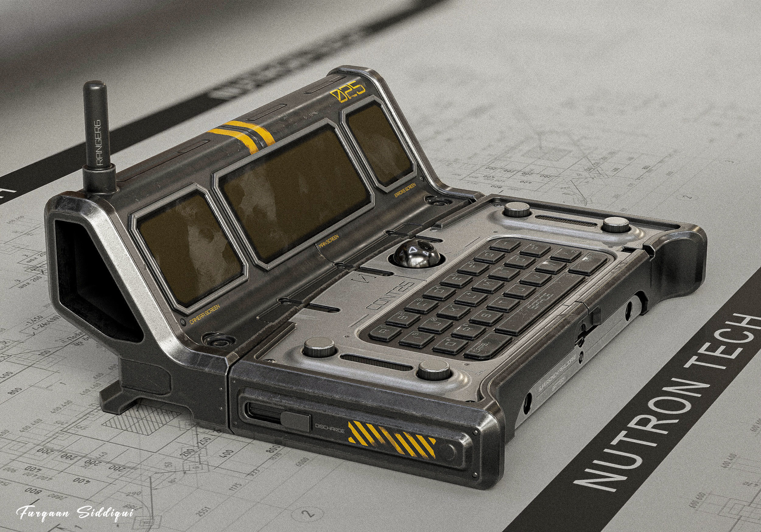 Sci-fi Controller PC V25 PBR Low-poly 3D model_5