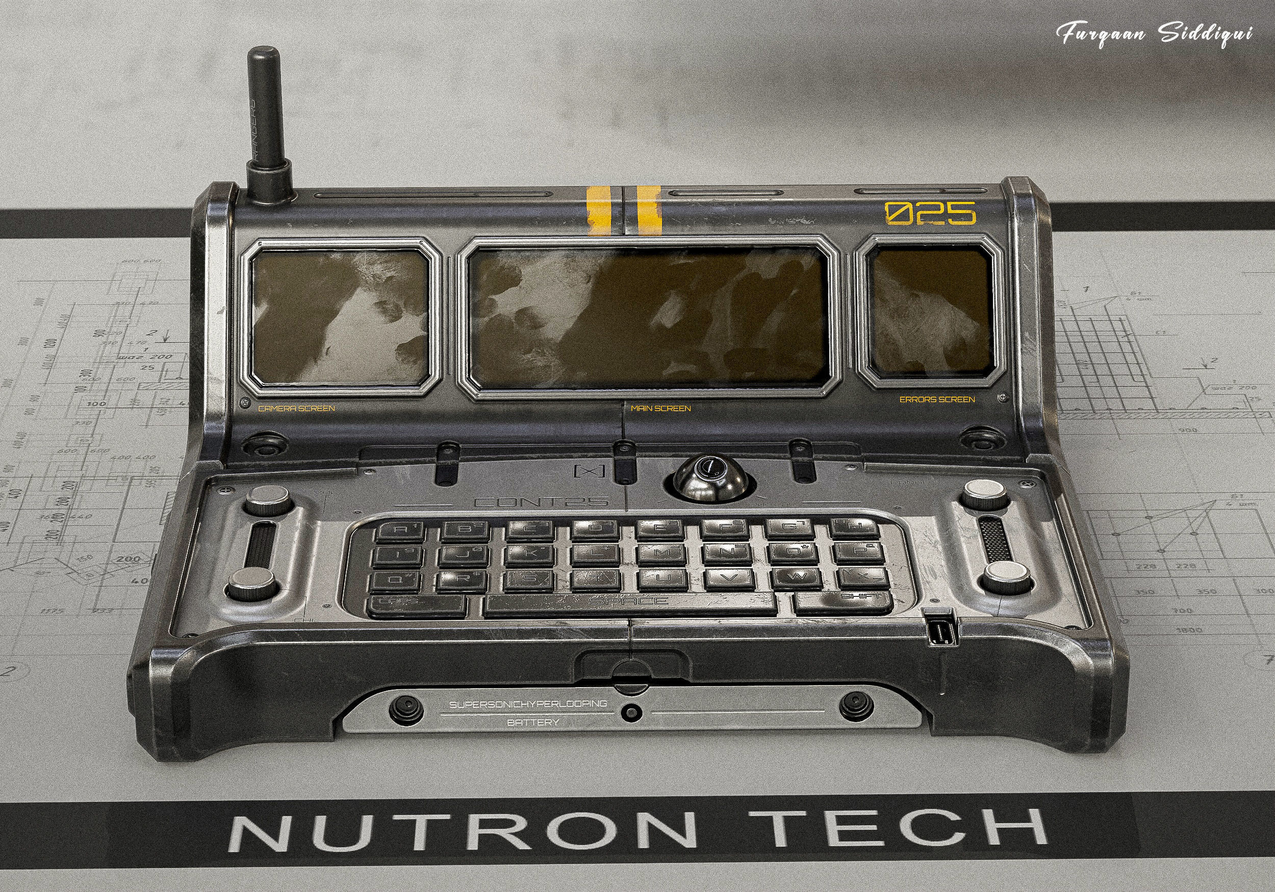 Sci-fi Controller PC V25 PBR Low-poly 3D model_7