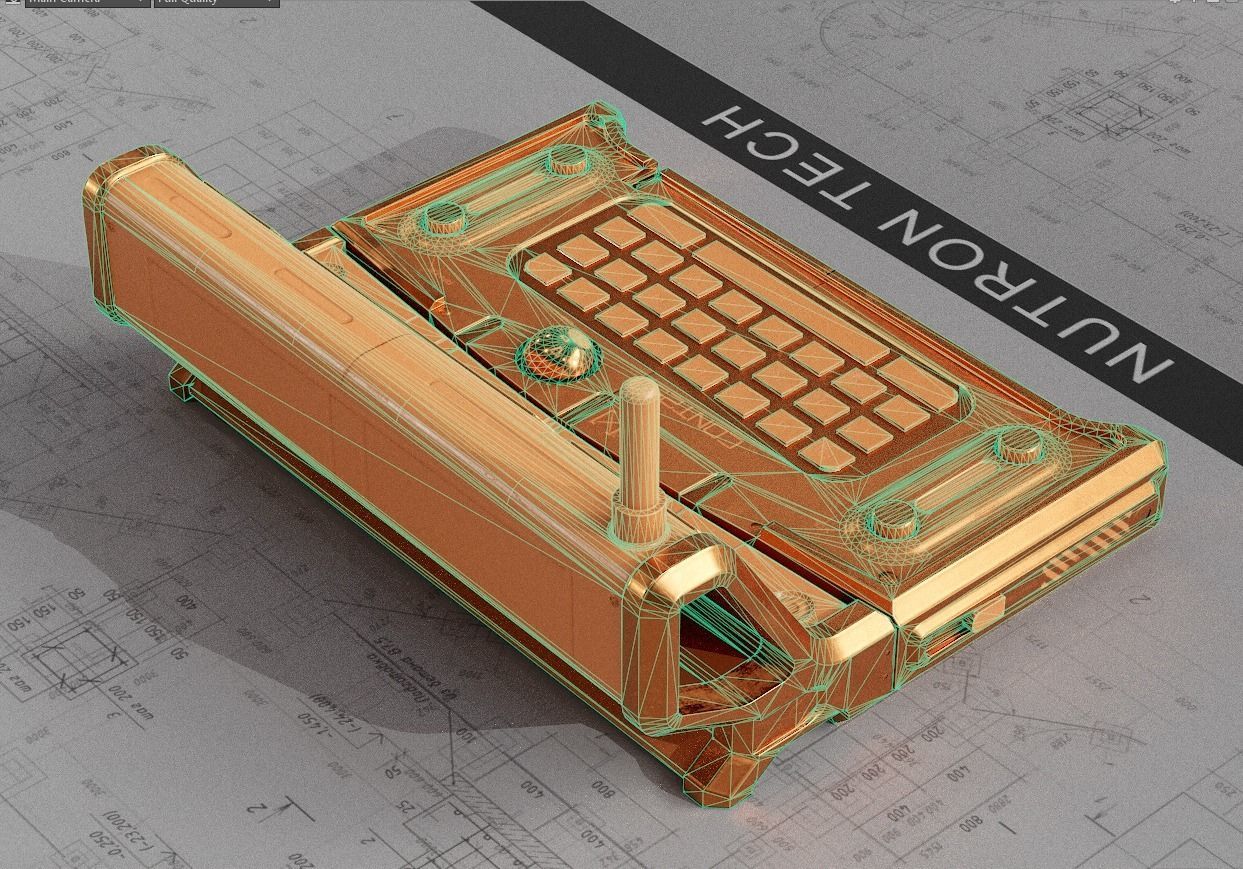 Sci-fi Controller PC V25 PBR Low-poly 3D model_16