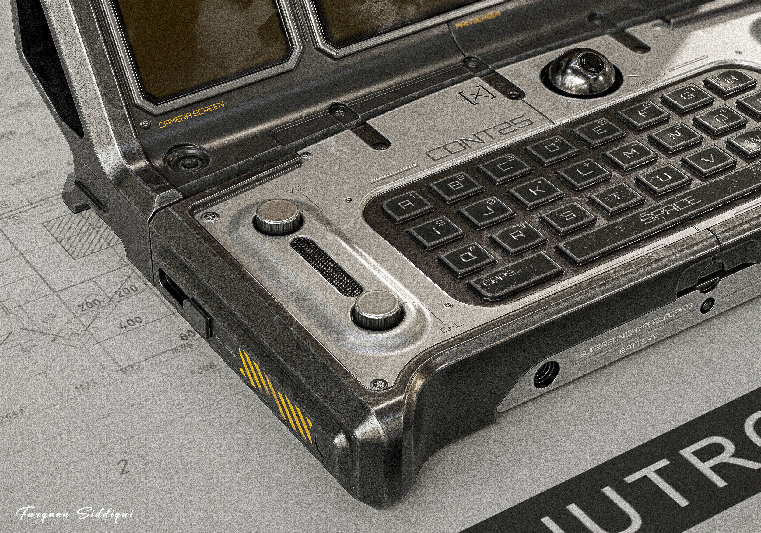 Sci-fi Controller PC V25 PBR Low-poly 3D model_11
