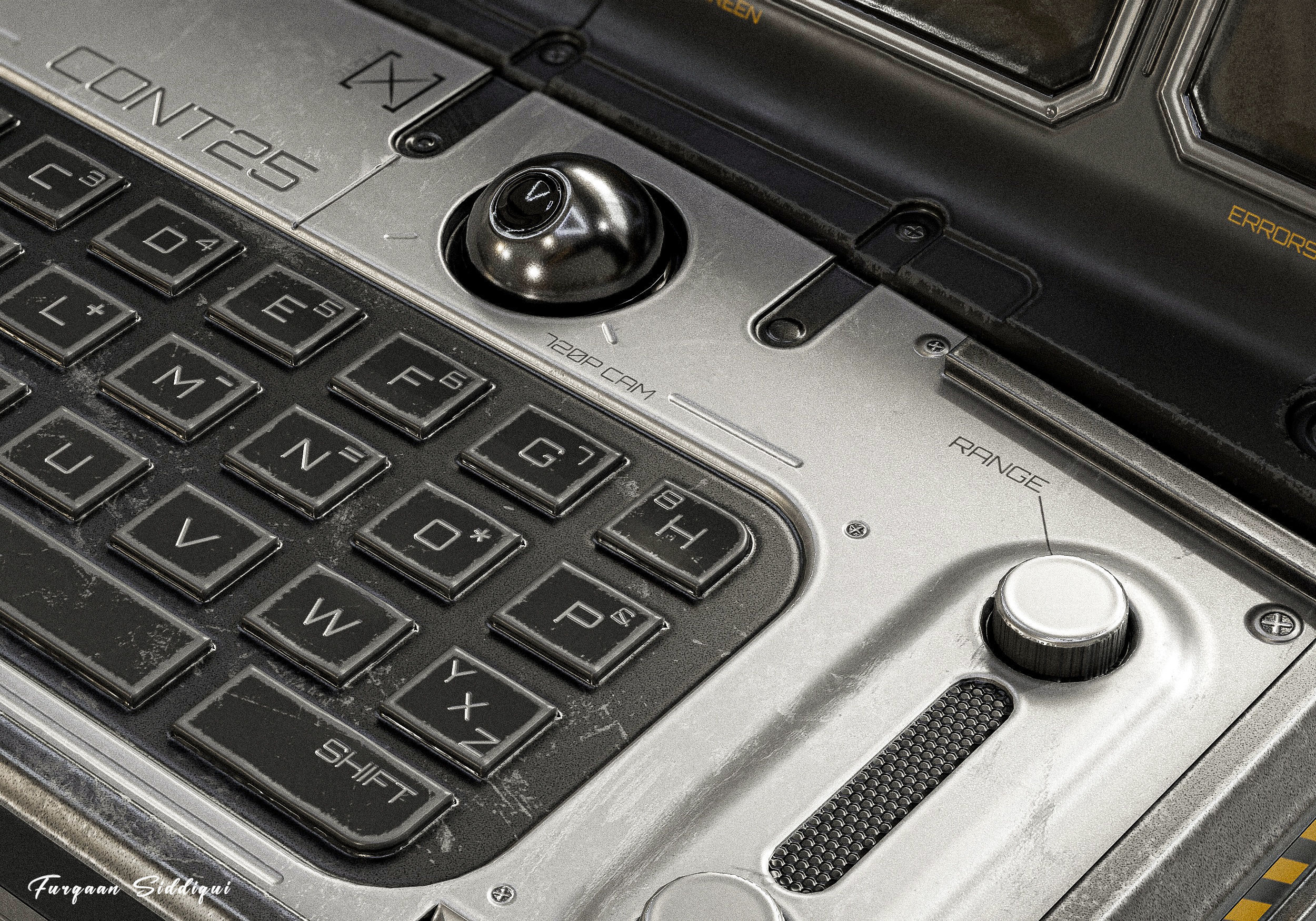 Sci-fi Controller PC V25 PBR Low-poly 3D model_3