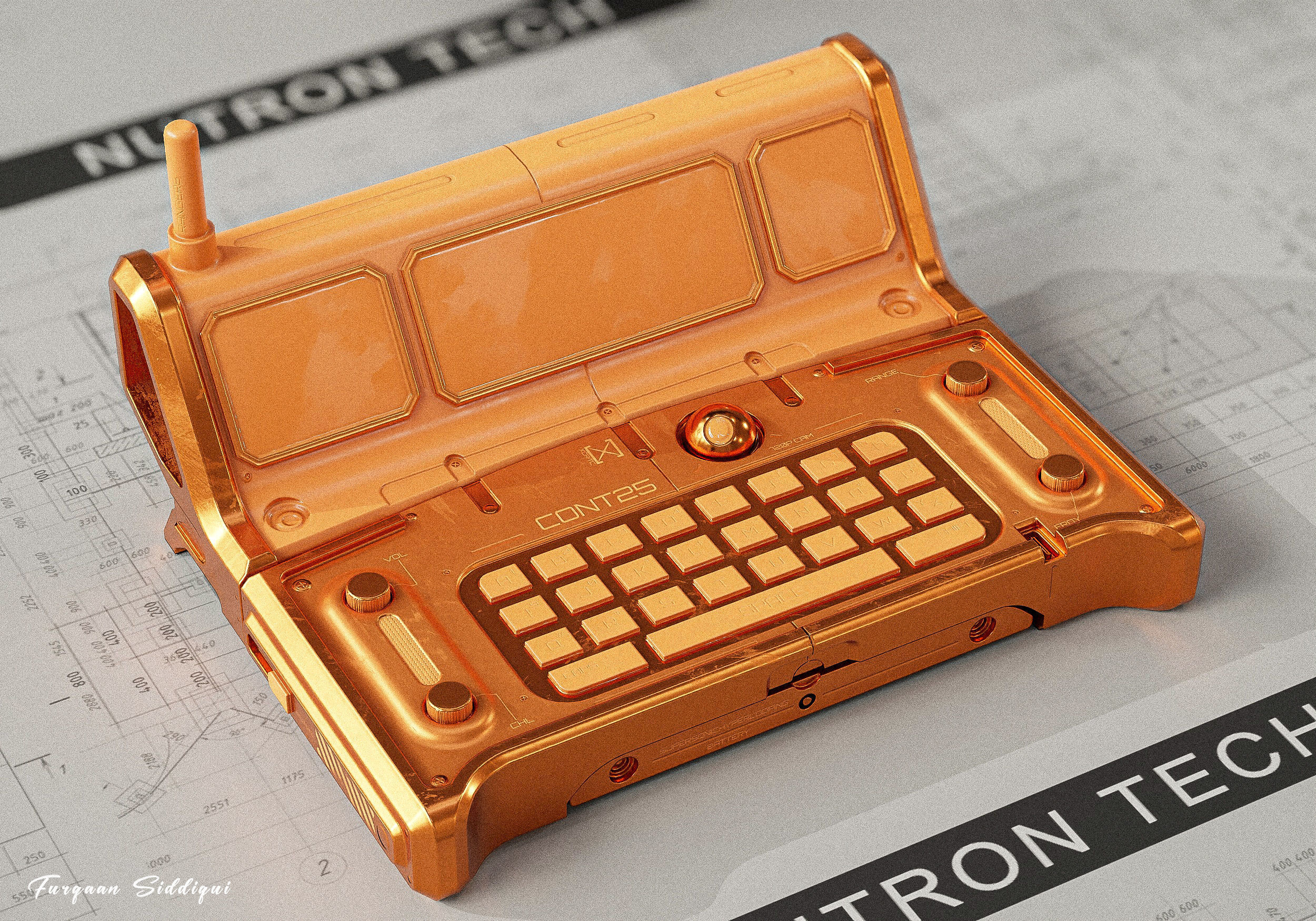 Sci-fi Controller PC V25 PBR Low-poly 3D model_12