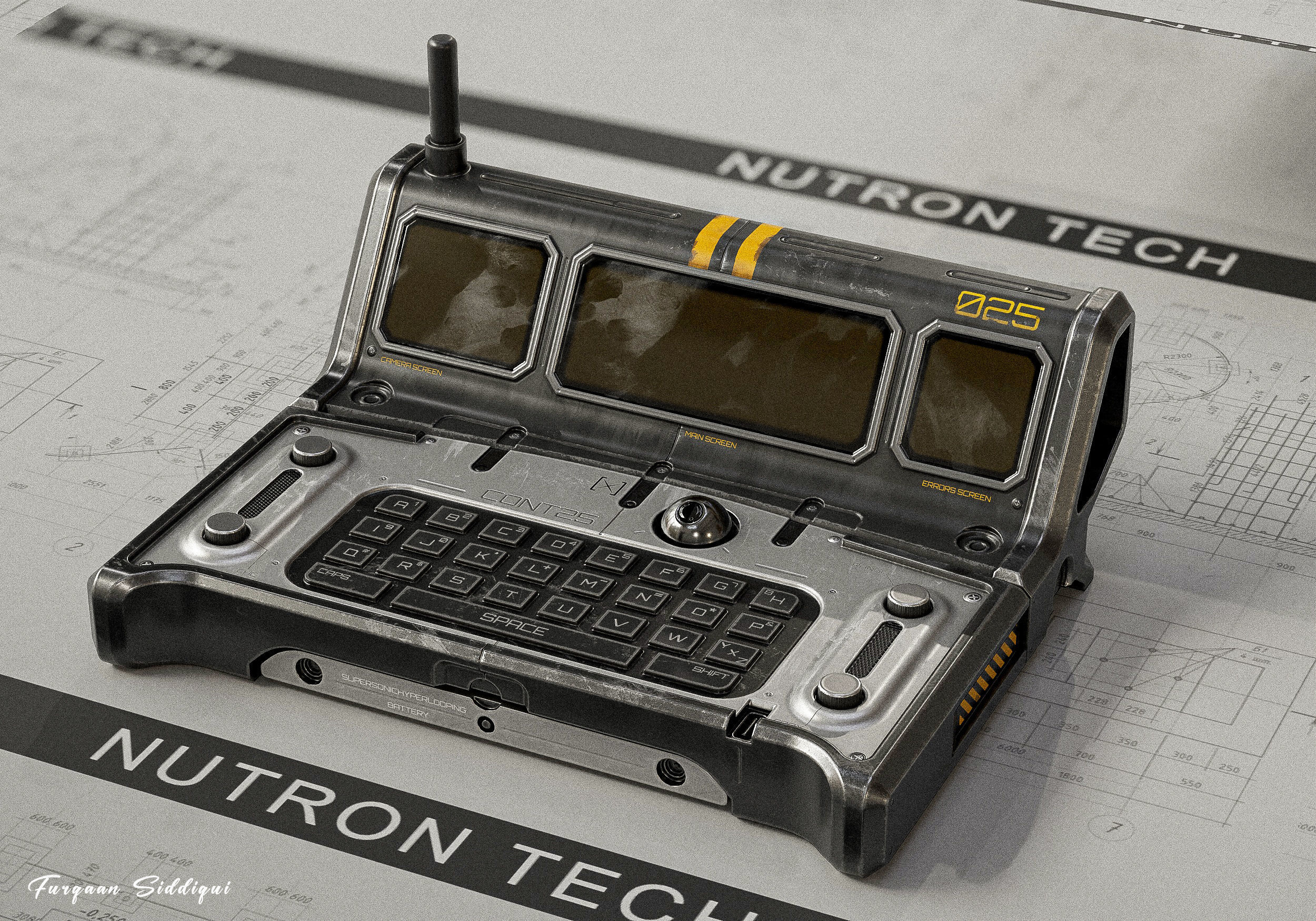 Sci-fi Controller PC V25 PBR Low-poly 3D model_2