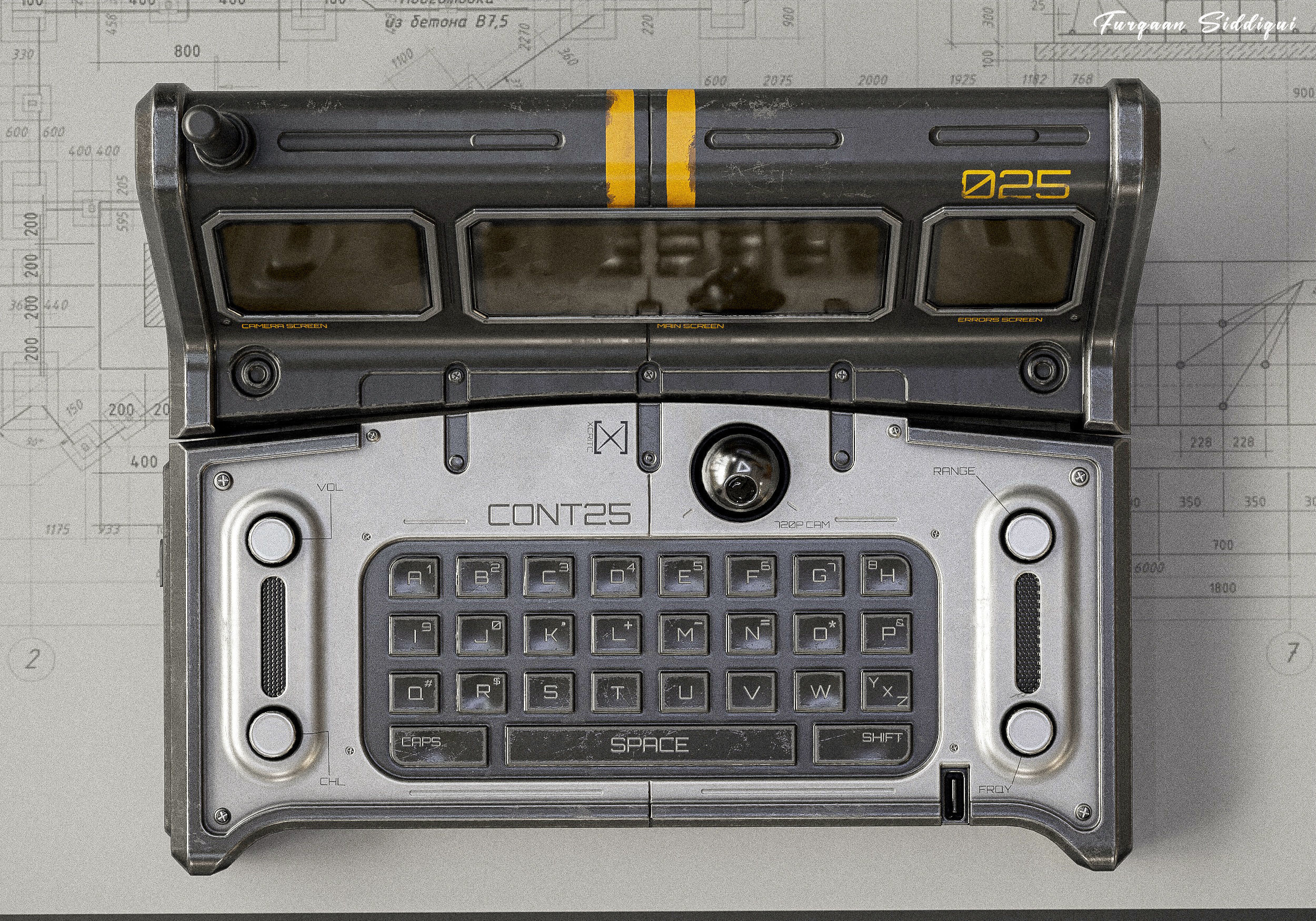 Sci-fi Controller PC V25 PBR Low-poly 3D model_4