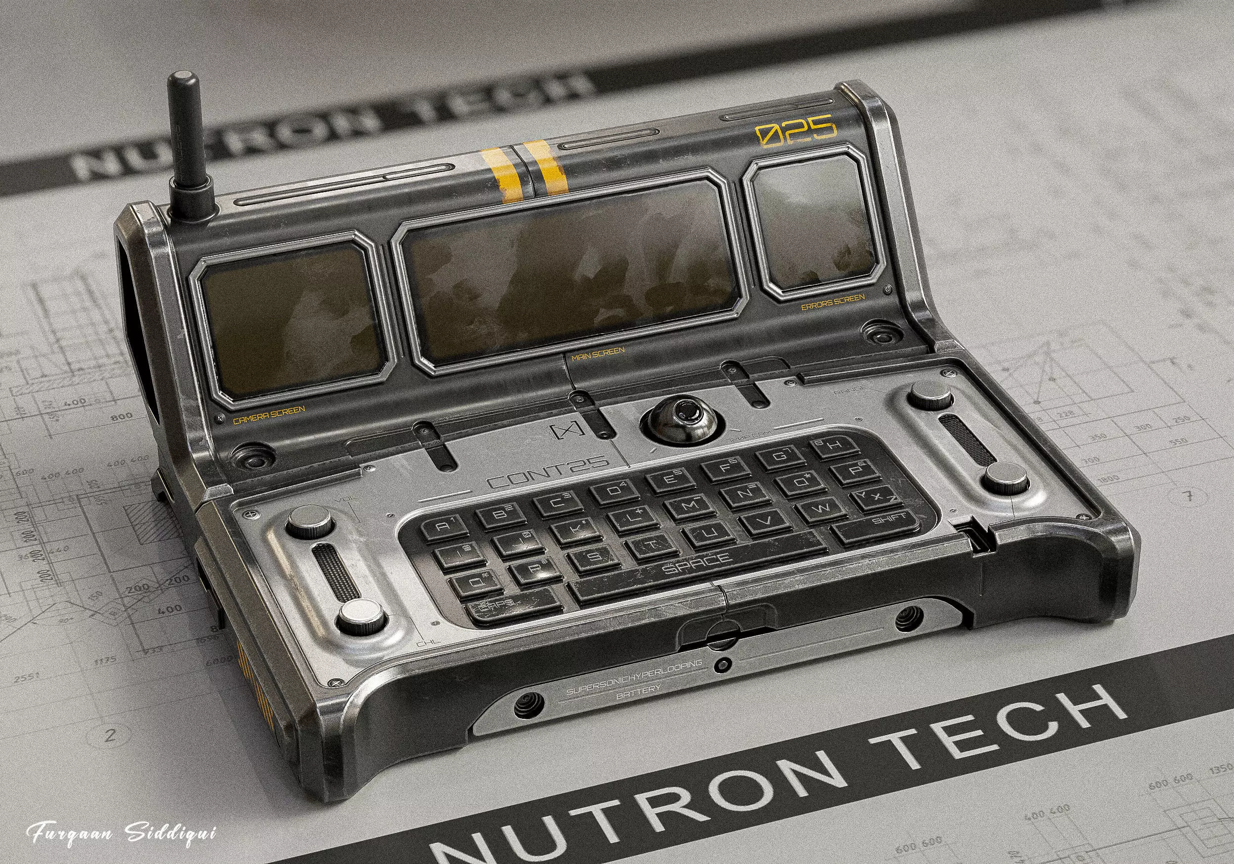 Sci-fi Controller PC V25 PBR Low-poly 3D model_0