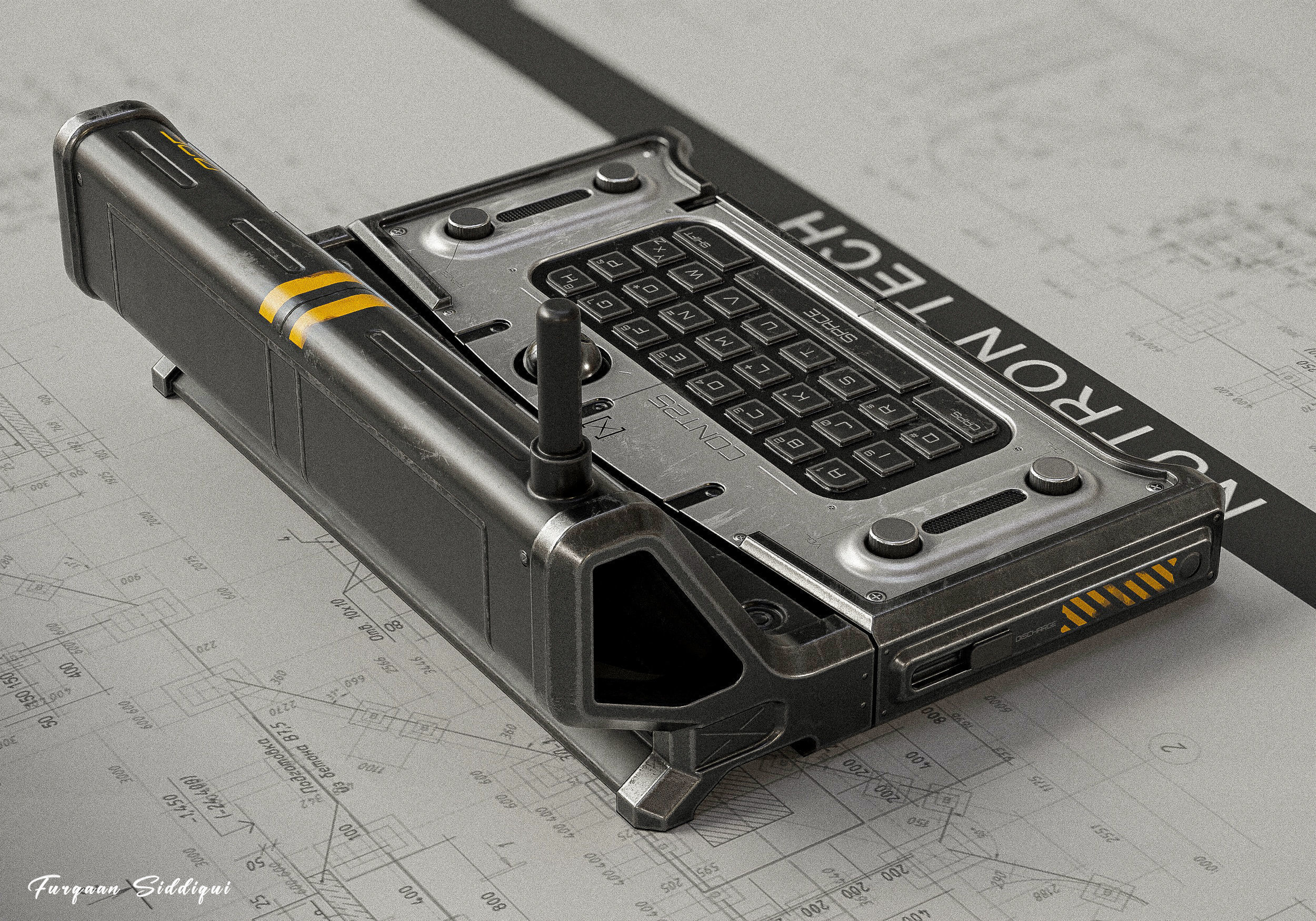 Sci-fi Controller PC V25 PBR Low-poly 3D model_6