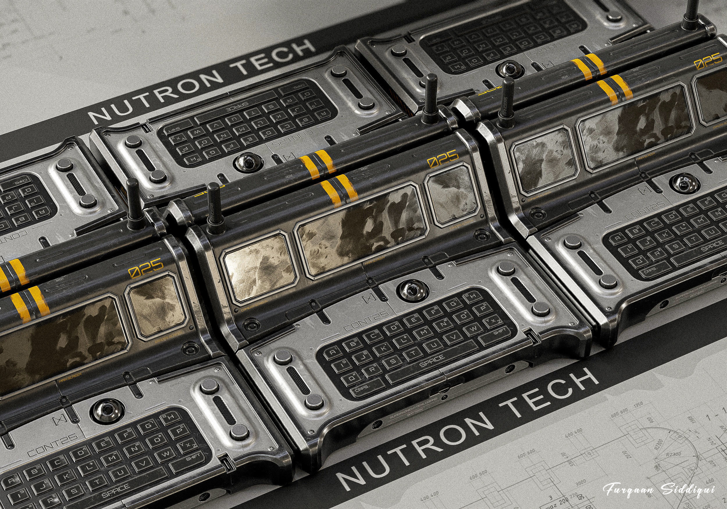 Sci-fi Controller PC V25 PBR Low-poly 3D model_14