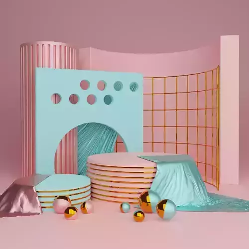 Product Display pink and blue 