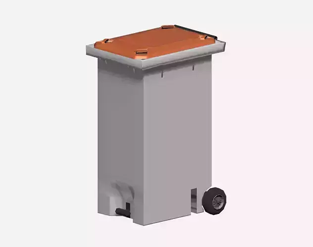Plastic big street waste bin with wheels and top cover
