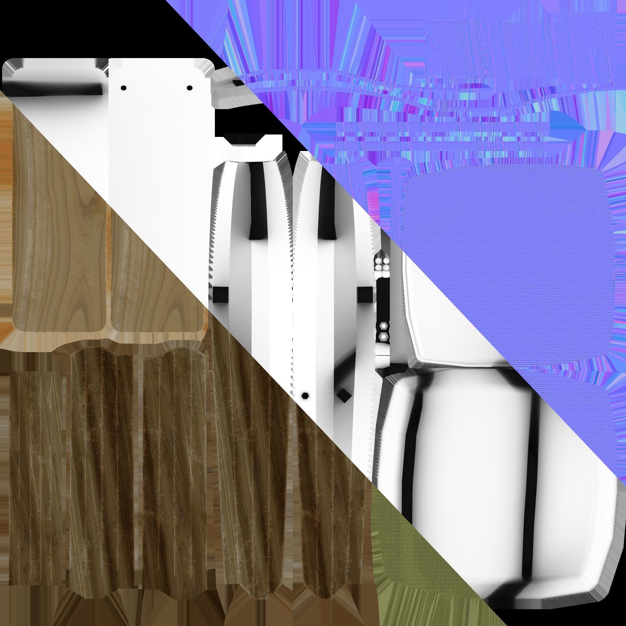 Vintage 1970s Soviet Chair 3D Model Set Low-poly 3D model_5