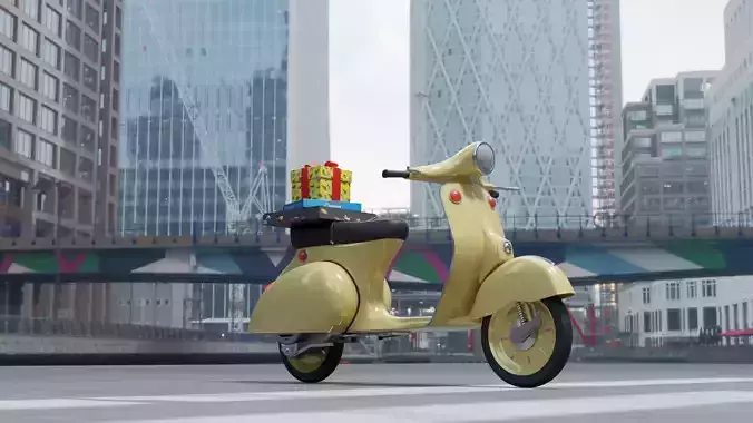 motorcycle to deliver ready-made orders for games and movies