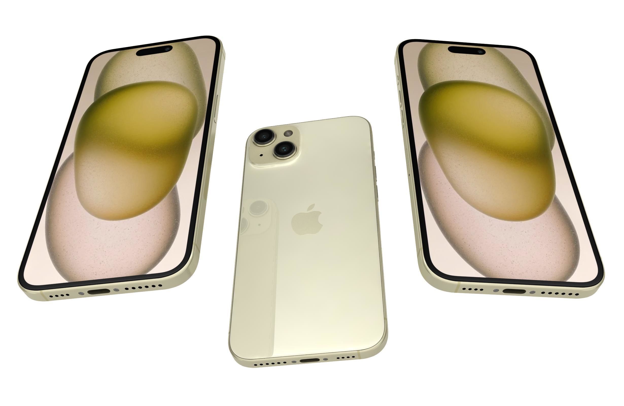 Apple iPhone 15 Plus Yellow 3D model_2