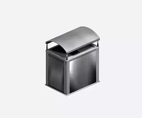 Outdoor galvanize big street box type recycling container Low-poly 3D model