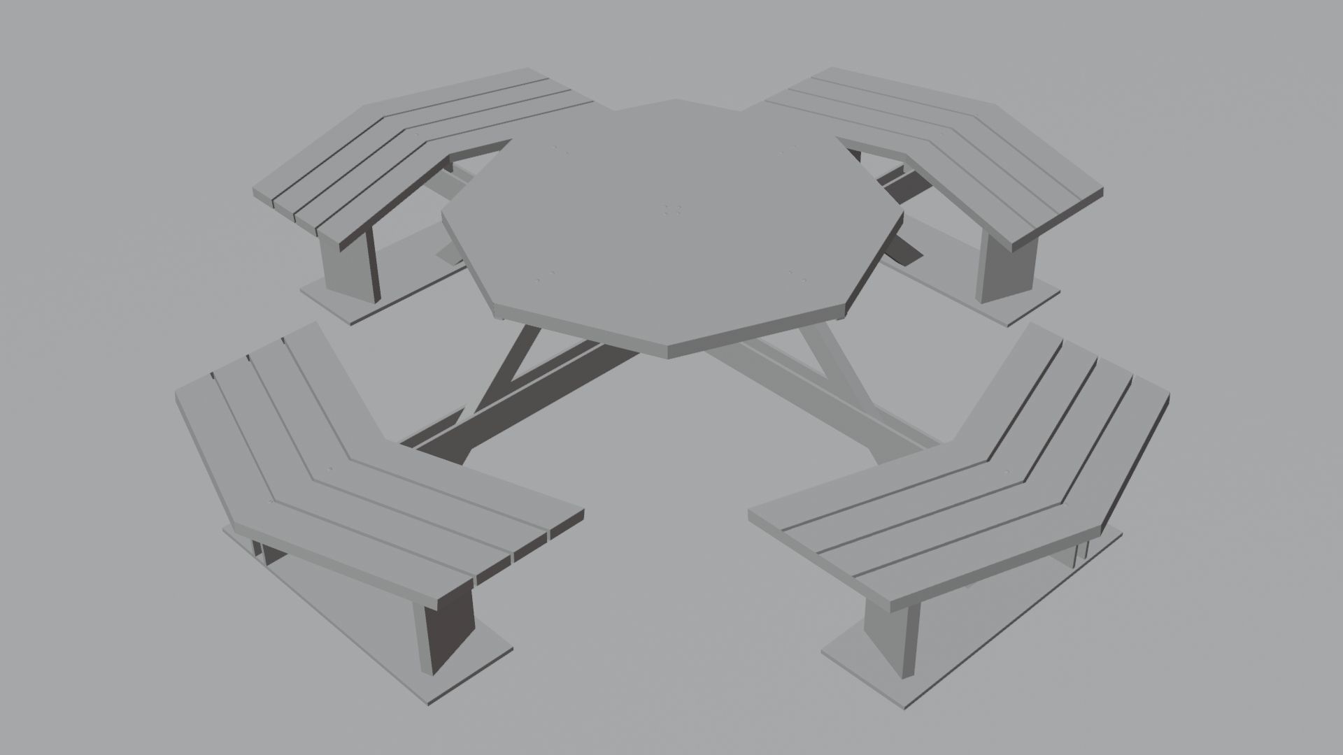 High poly outside table 3D model_2