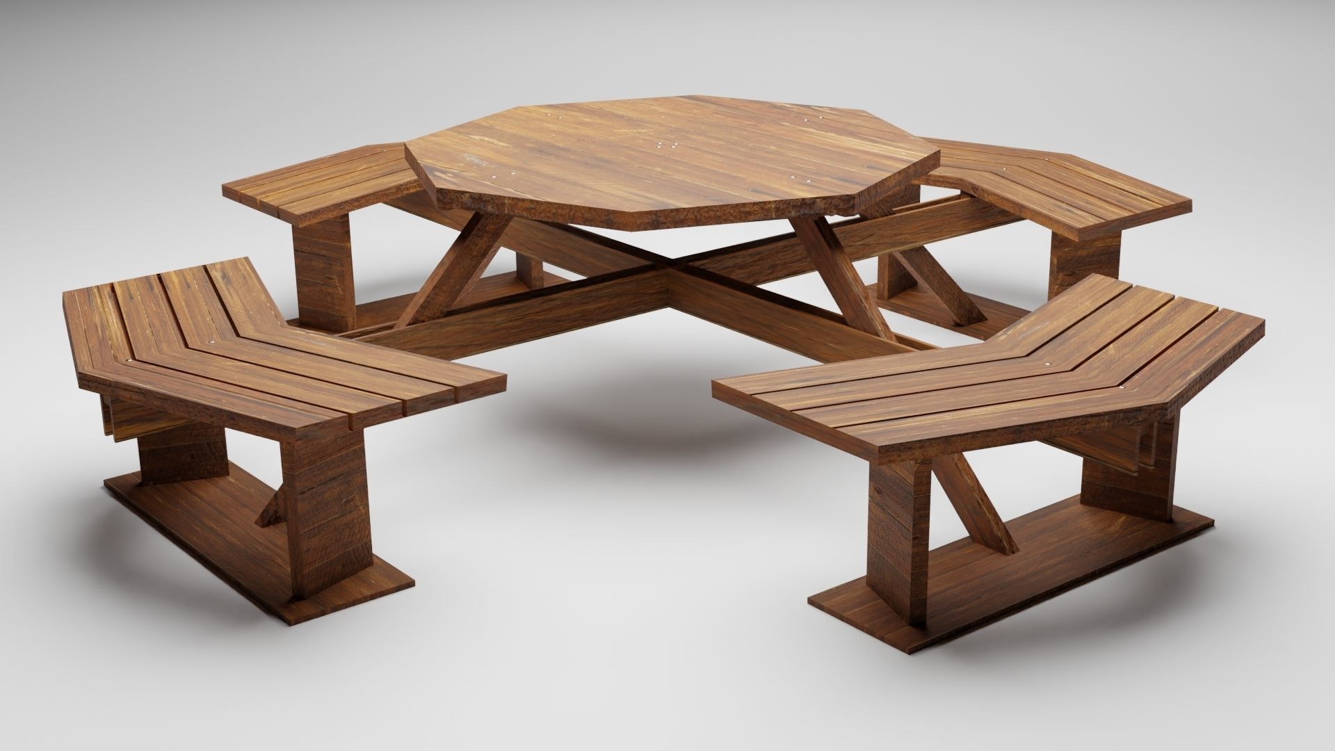 High poly outside table 3D model_1