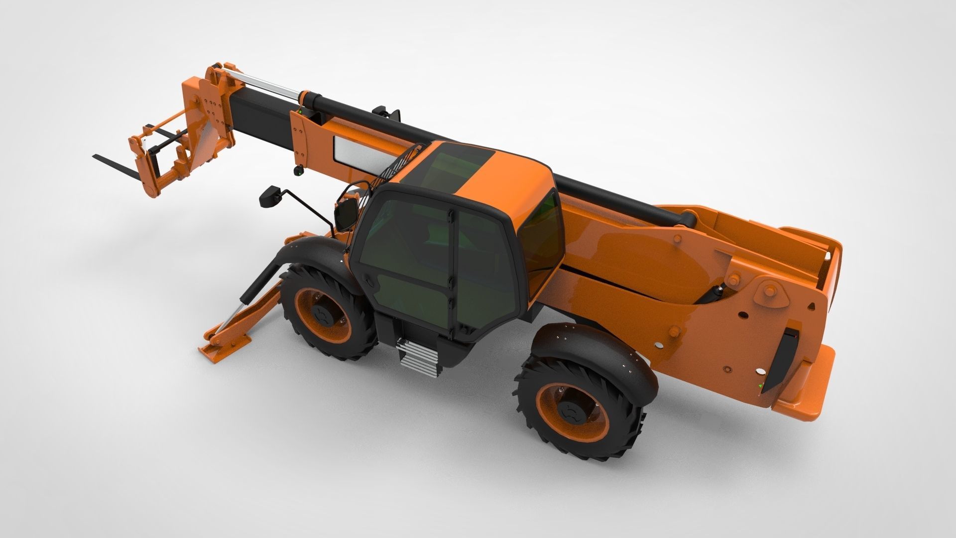Telehandler forklift 3D model_4