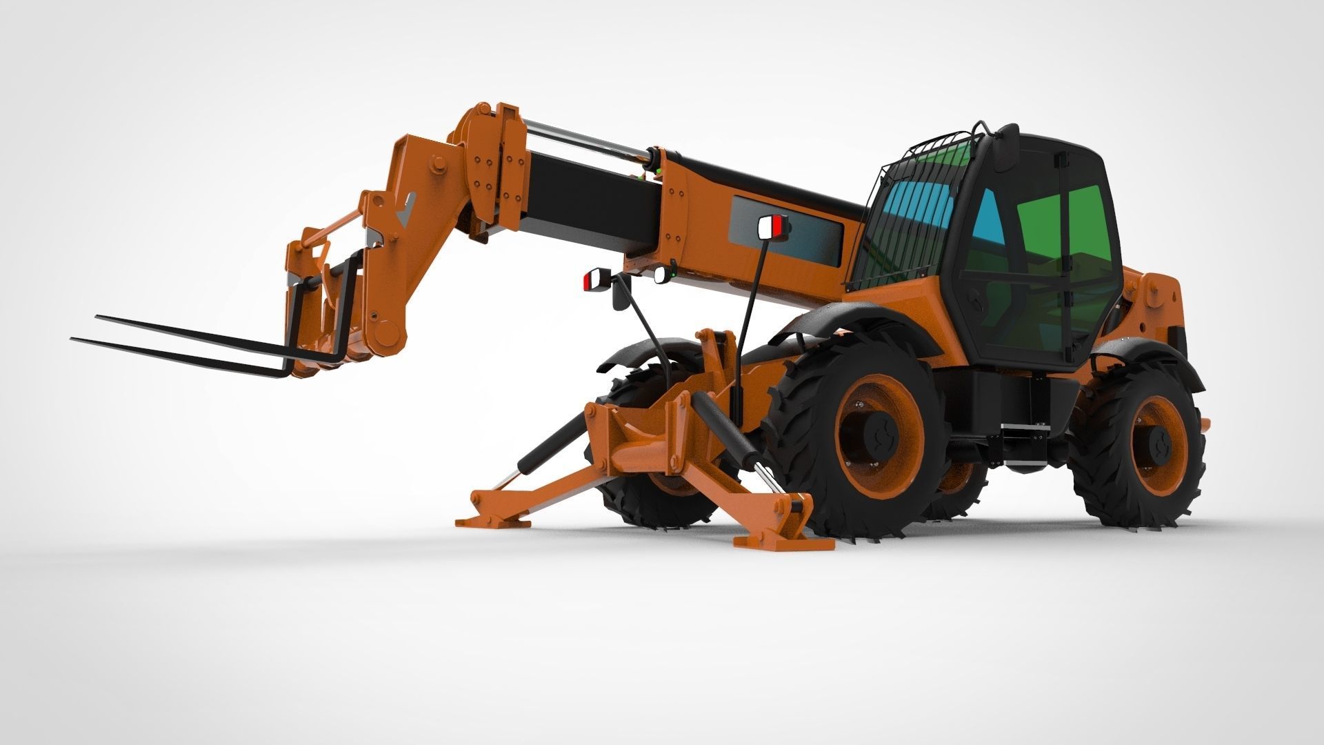 Telehandler forklift 3D model_1