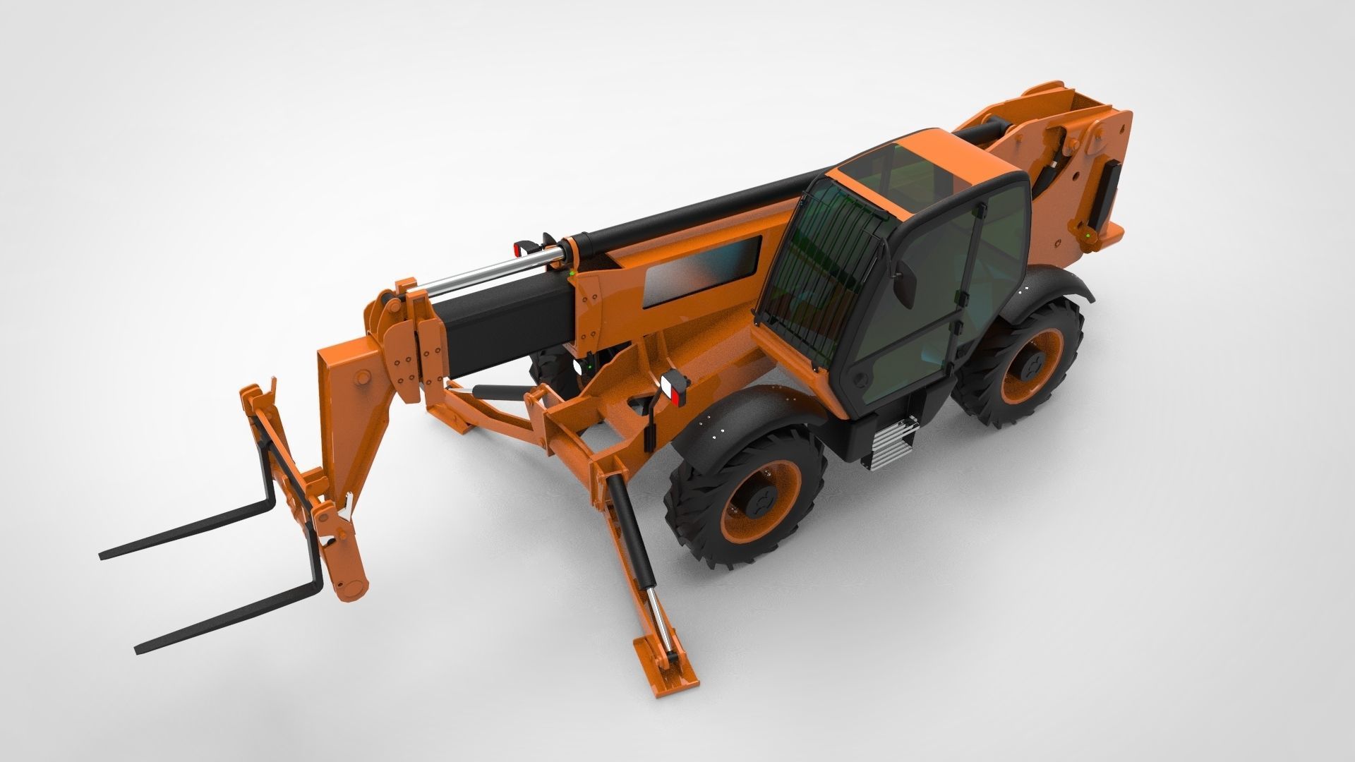 Telehandler forklift 3D model_3