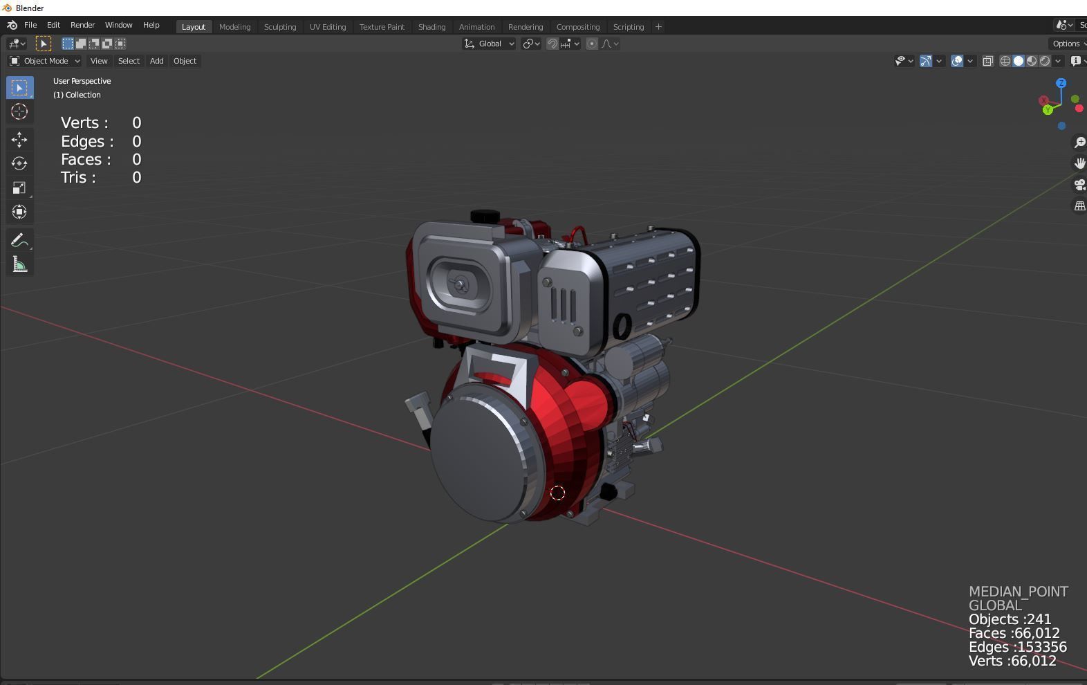 motor diesel portable 3D model_3