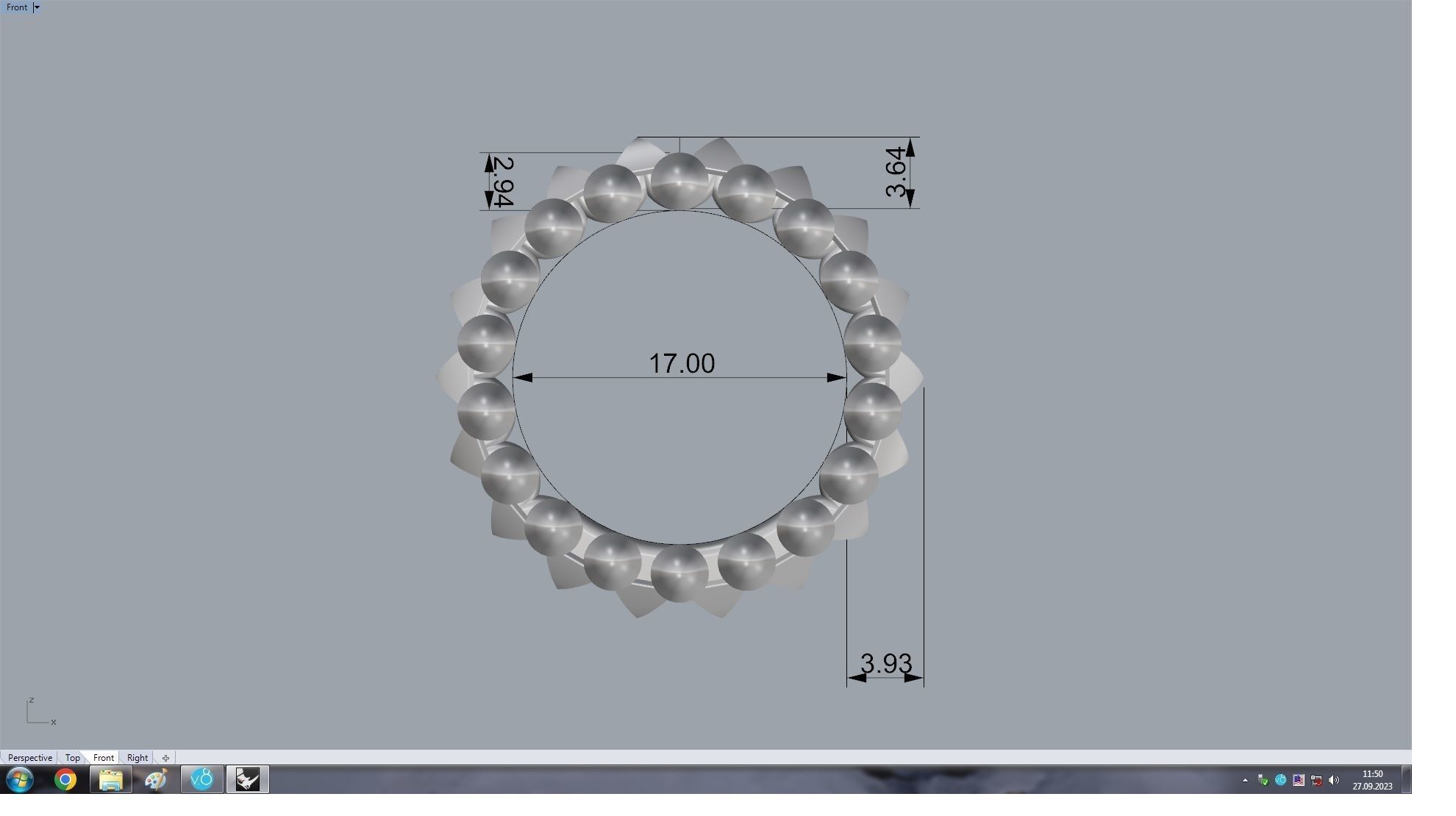 Clash  Ring 17 mm 3D print model_14