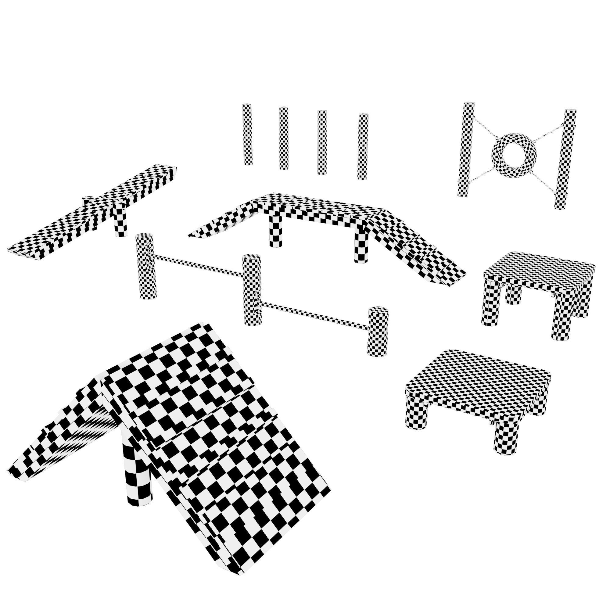 Equipment for dog playgrounds in ECO style 3D model_21