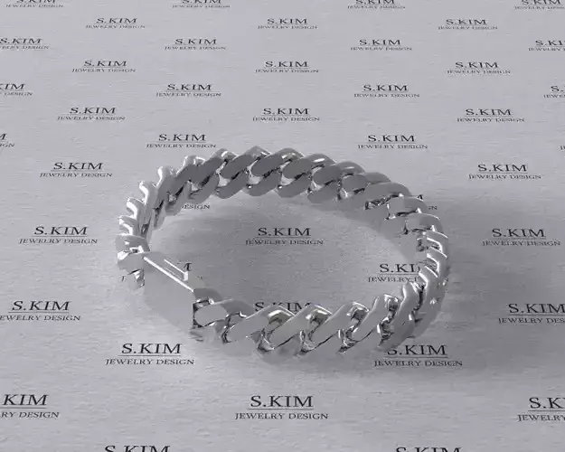 Miami cuban Chain or Bracelet link and lock 8mm 10mm 12mm 15mm 3D print model