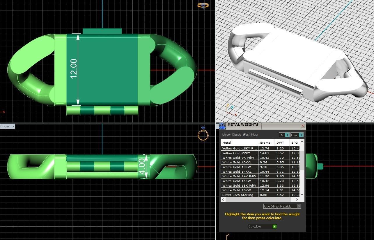Miami cuban Chain or Bracelet link and lock 8mm 10mm 12mm 15mm 3D print model_10