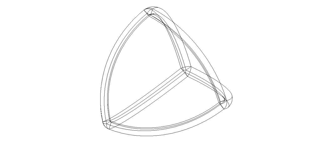 Wireframe Shape Reuleaux Tetrahedron 3D print model_12
