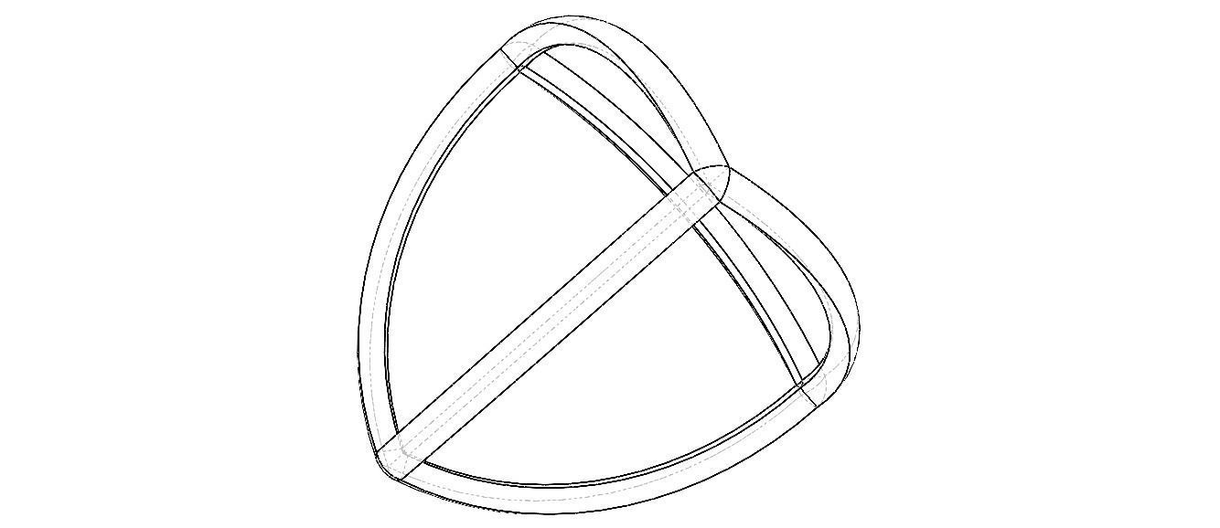 Wireframe Shape Reuleaux Tetrahedron 3D print model_3