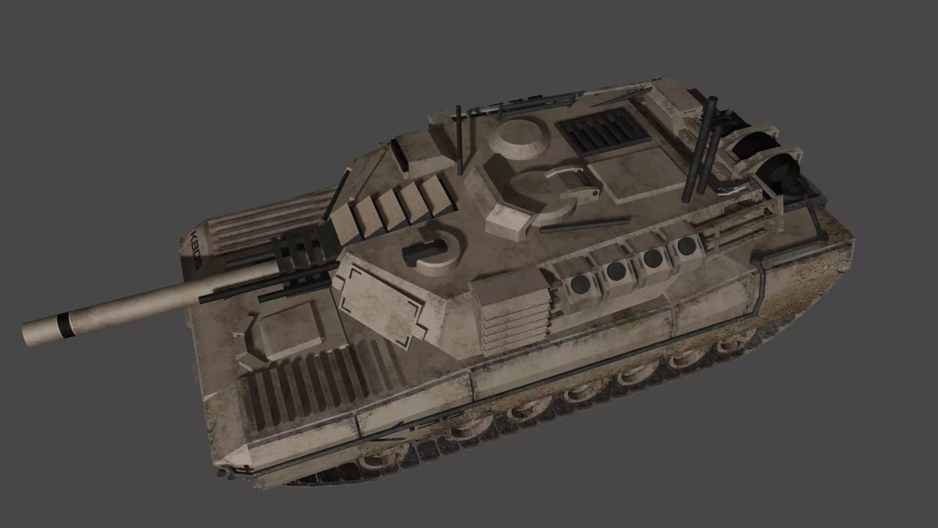 KB05 Heavy armored Sc-Fi Tank Low-poly 3D model_0