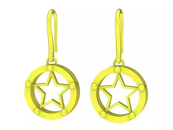 6770 Gold Star Earrings