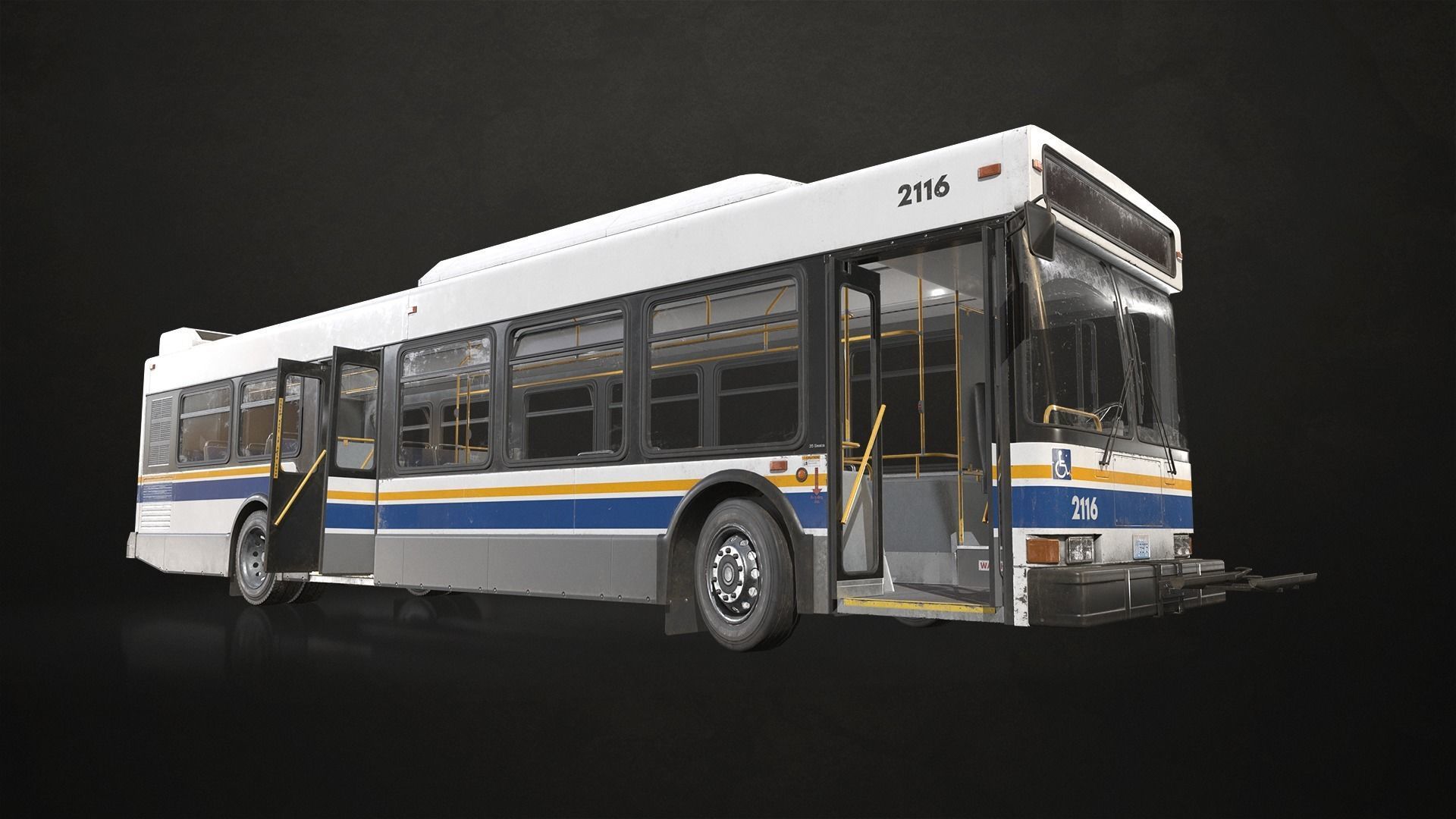 City Bus V1 Low-poly 3D model_10