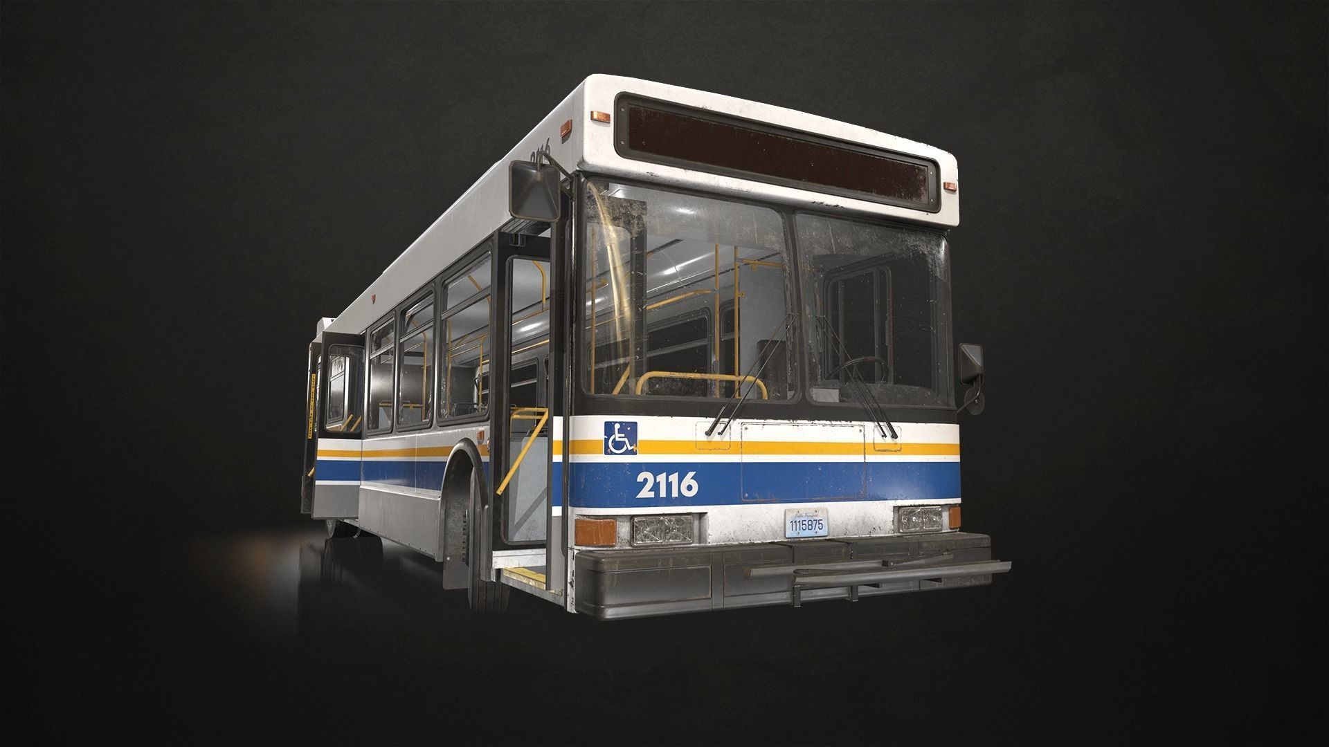 City Bus V1 Low-poly 3D model_2