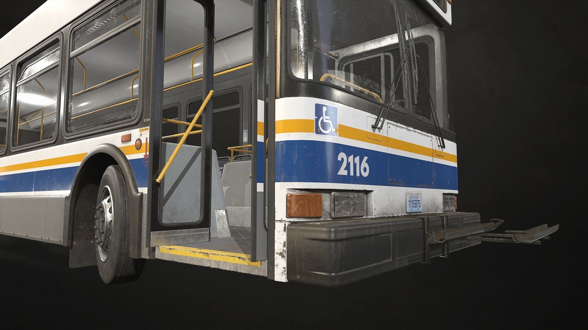 City Bus V1 Low-poly 3D model_13