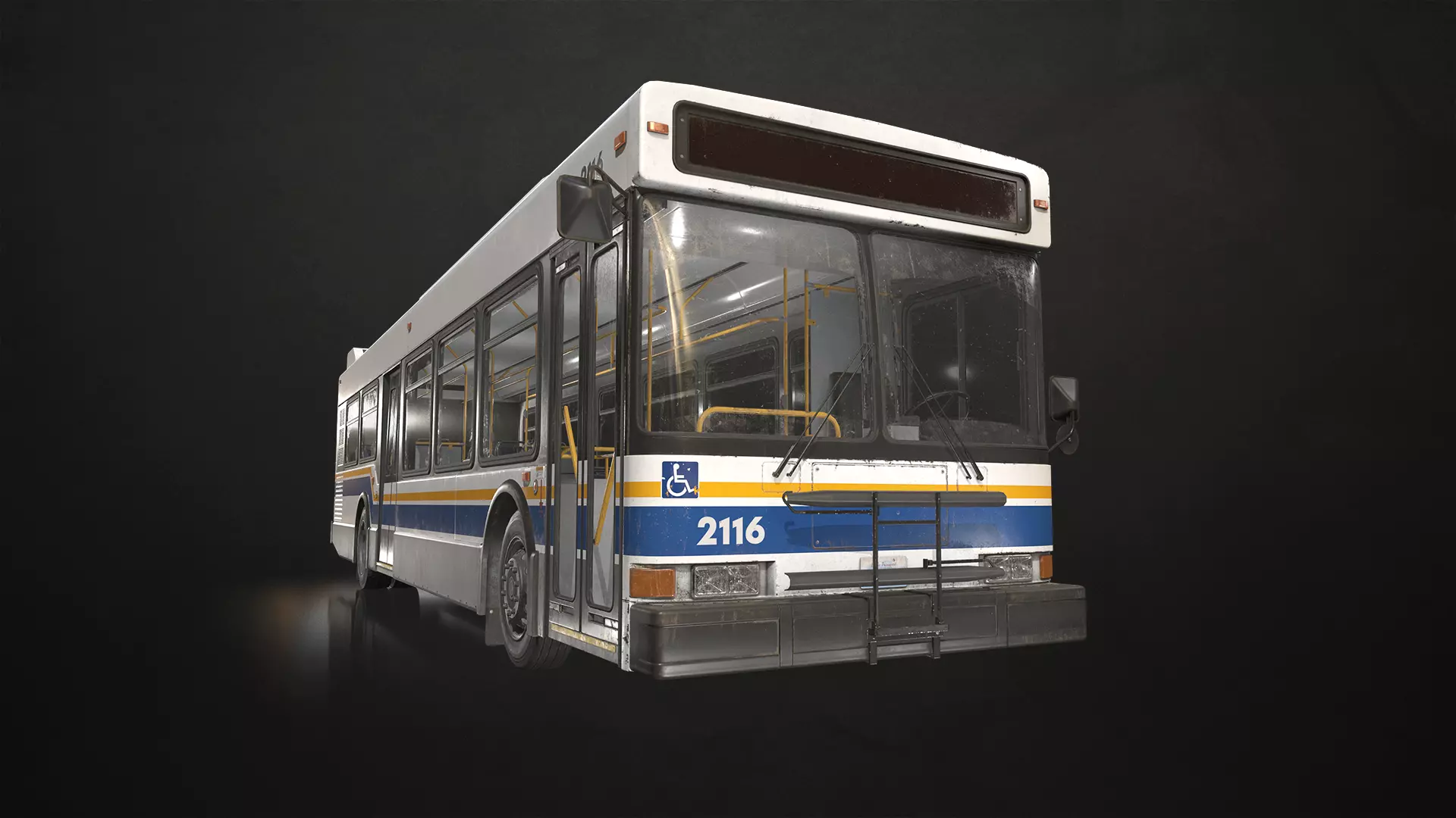 City Bus V1 Low-poly 3D model_0